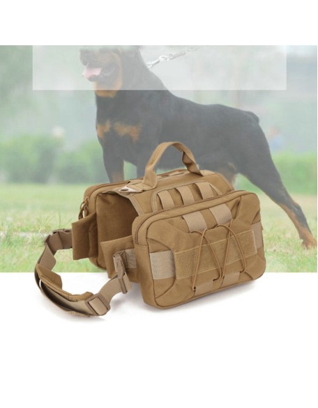 Tactical Dog Backpack Hound Dog Harness Vest with 2 Large Side Bags