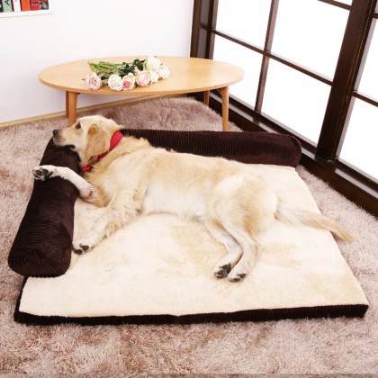 L-Shaped Soft Cushion Dog Bed