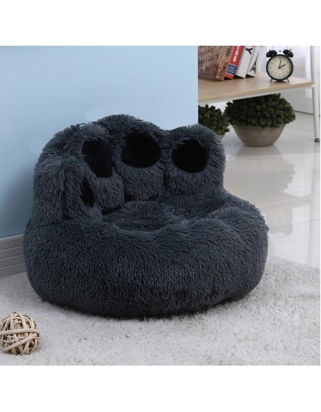 Bear Paw Calming Dog Bed Anti-Anxiety Paw Bed for Dogs Comfy Fur Donut