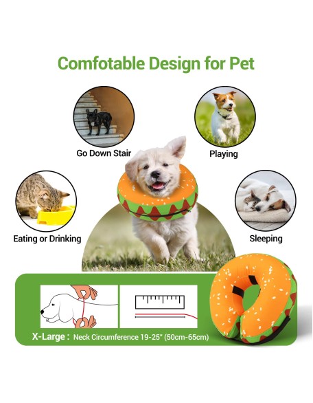 Recovery Collar for Dogs & Cats,Inflatable Dog Cone Collar