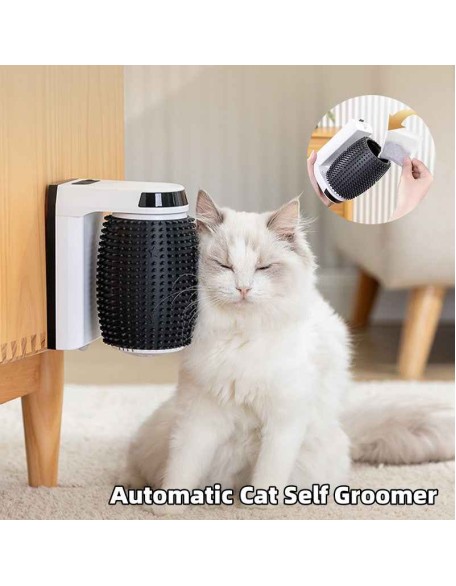 Automatic Cat Self Groomer Wall Corner Brushes Soft Cat Corner Scratcher Self Grooming