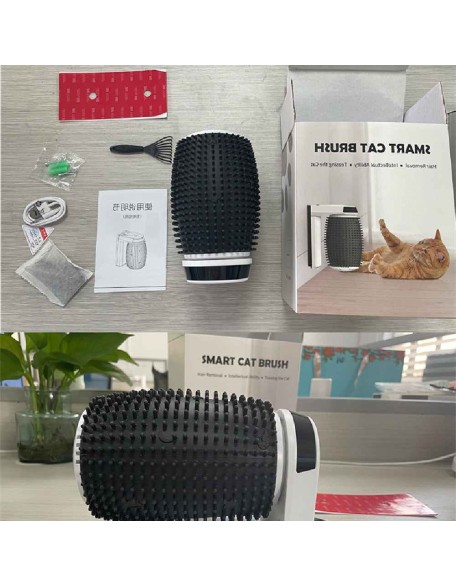 Automatic Cat Self Groomer Wall Corner Brushes Soft Cat Corner Scratcher Self Grooming