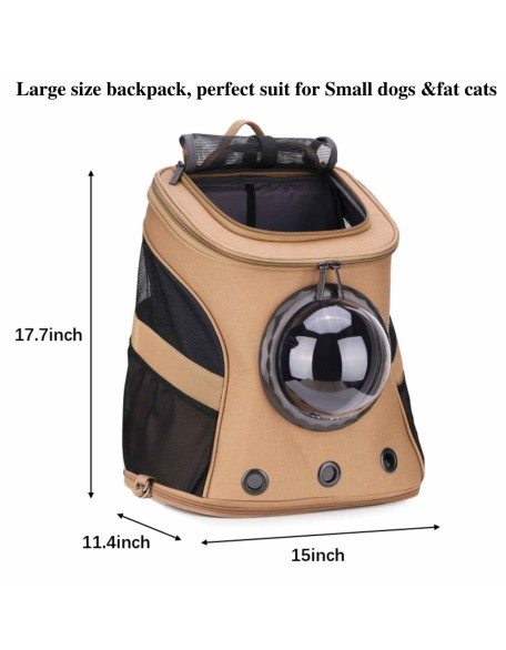 Large Cat Backpack Carrier with Bubble