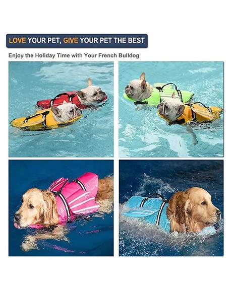 Dog Life Jacket Dog Flotation Lifesaver Preserver Swimsuit 