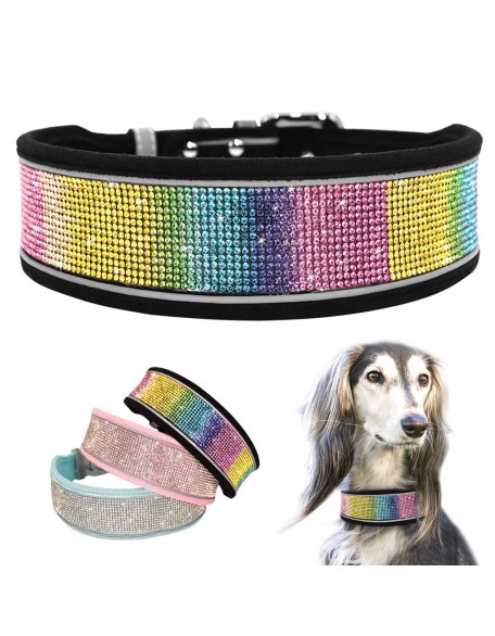 Crystal Reflective Rhinestone Bling Dog Collar