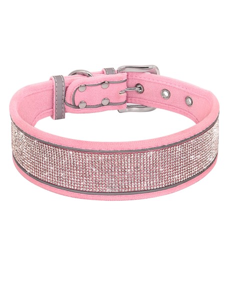 Crystal Reflective Rhinestone Bling Dog Collar