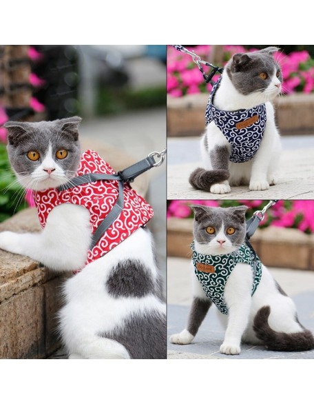 Cat Vest Harness And Leash Set To Outdoor Walking