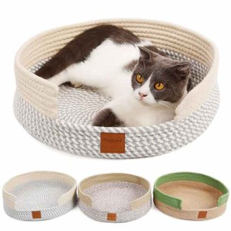 Cotton Braided Two Color Cat Bed