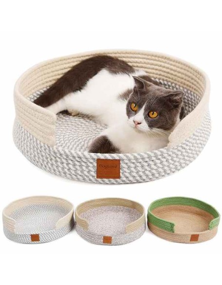 Cotton Braided Two Color Cat Bed