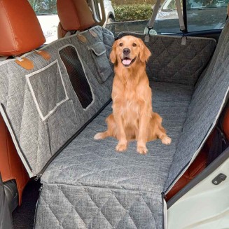 Waterproof Dog Car Seat Cover for Back Seat, Nonslip Dog Car Hammock with Mesh W