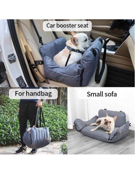 3-in-1 Waterproof Dog Car Booster Seat With Safety Belt