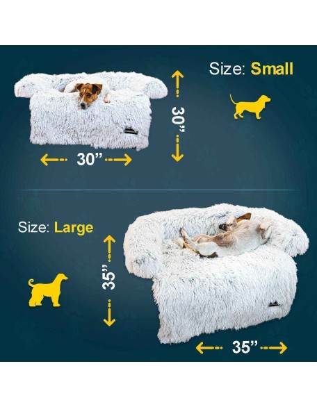 4 in 1 Comfy Pet Bed Calming Soft Faux Fur for Dogs Cats