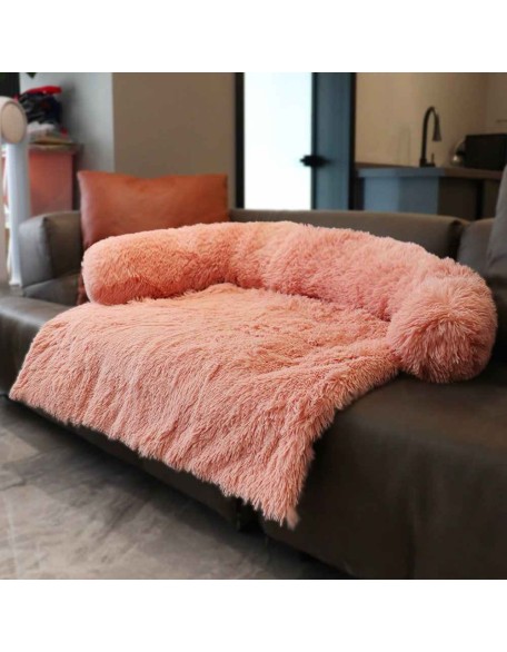 4 in 1 Comfy Pet Bed Calming Soft Faux Fur for Dogs Cats