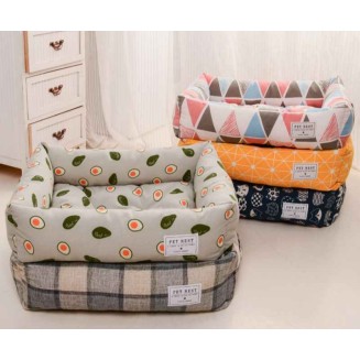 Pet Mat Square Grid Dog Cat Bed