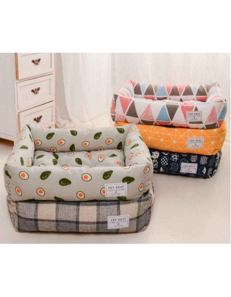 Pet Mat Square Grid Dog Cat Bed