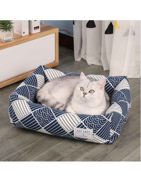 Pet Mat Square Grid Dog Cat Bed