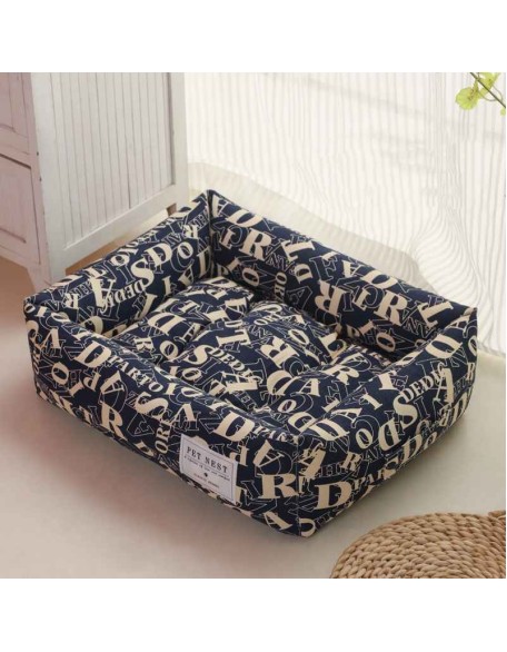 Pet Mat Square Grid Dog Cat Bed