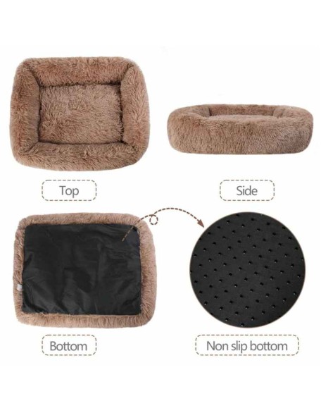 Plush Dog Bed, Calming Dog Bed -Plush Donut Cat & Dog Bed - Cosy Calming Pet Bed