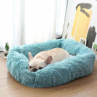 Plush Dog Bed, Super Soft Square Anti Anxiety Dog Bed