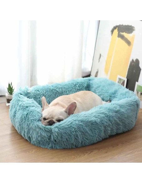 Plush Dog Bed, Super Soft Square Anti Anxiety Dog Bed