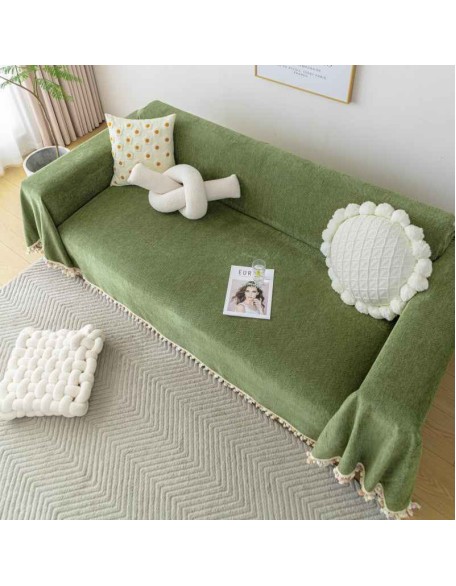 Vivid Color Chenille Washable Sofa Couch Cover