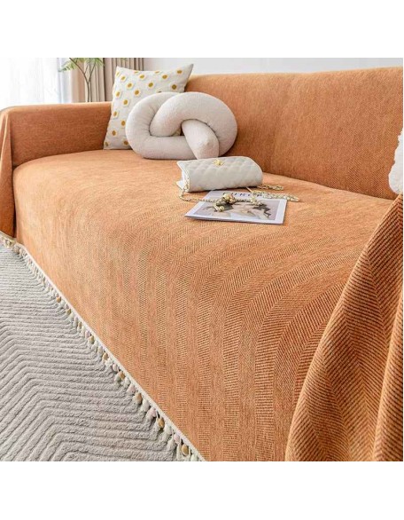 Vivid Color Chenille Washable Sofa Couch Cover