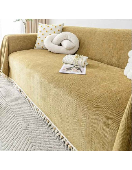 Vivid Color Chenille Washable Sofa Couch Cover