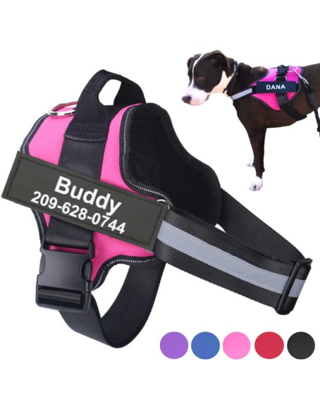 Best Custom Dog Harness No Pull Harnesses With Handle Personalized Name Tag