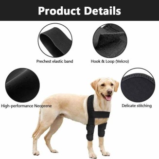 Dog Elbow Pads Protector for Hygroma, Adjustable Dog Shoulder Brace Front Leg Brace