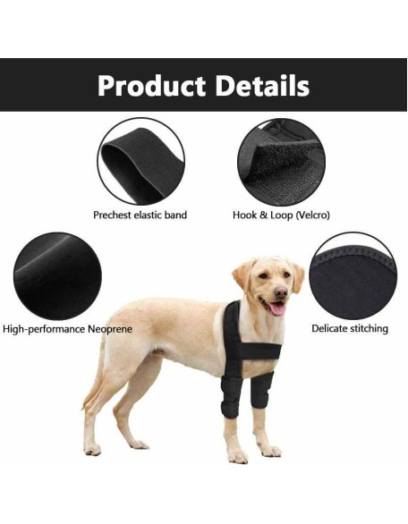 Dog Elbow Pads Protector for Hygroma, Adjustable Dog Shoulder Brace Front Leg Brace