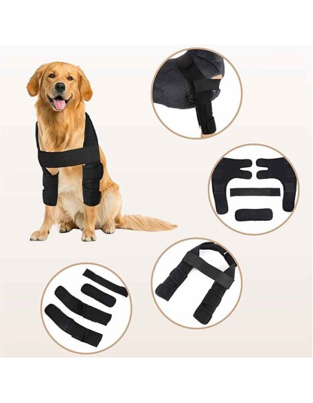 Dog Elbow Pads Protector for Hygroma, Adjustable Dog Shoulder Brace Front Leg Brace