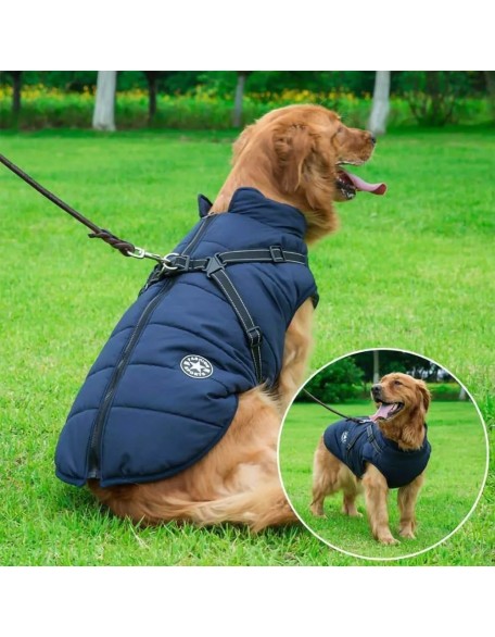 Dog Winter Jacket Coat With Harness, Waterproof Dog Winter Coat