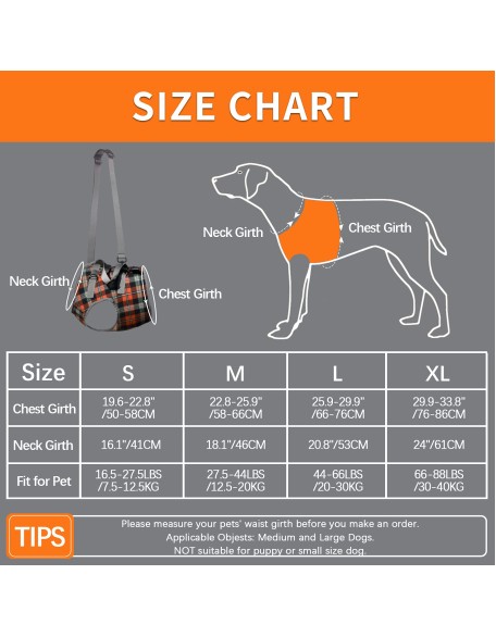 Dog Support Harness Front and Back Legs For Small Medium Large Dogs