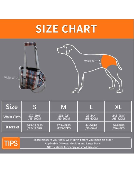 Dog Support Harness Front and Back Legs For Small Medium Large Dogs