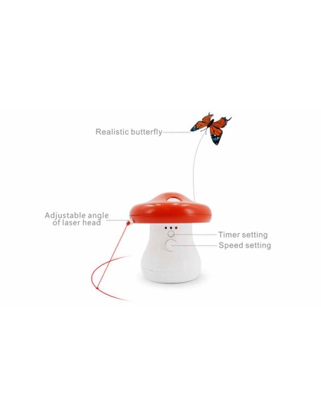 Interactive Cat Toys Laser,360 Degree Automatic Chasing Laser Realistic Fluttering Butterfly