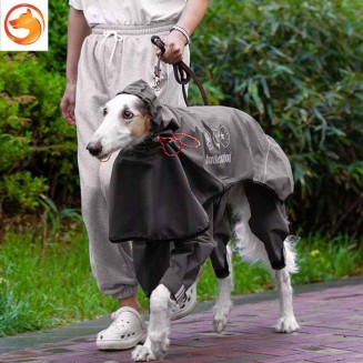 Fully Wrapped Reflective Dog Raincoat With Legs And Hood