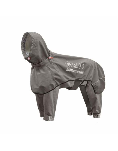 Fully Wrapped Reflective Dog Raincoat With Legs And Hood