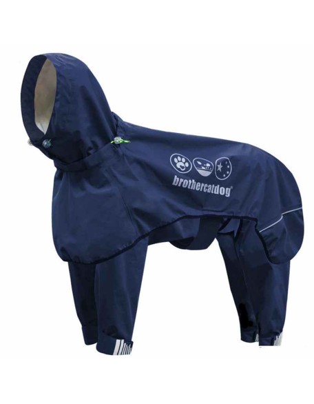 Fully Wrapped Reflective Dog Raincoat With Legs And Hood