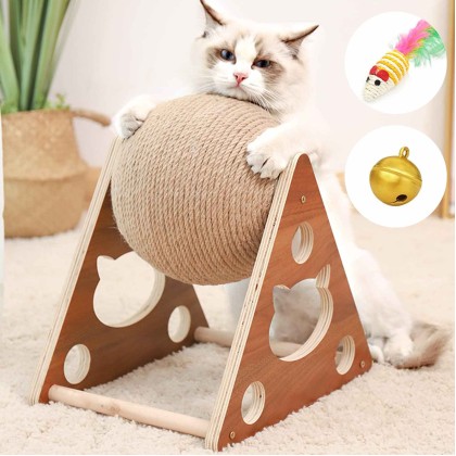 Cat Scratching Ball Toy Kitten Sisal Rope Ball