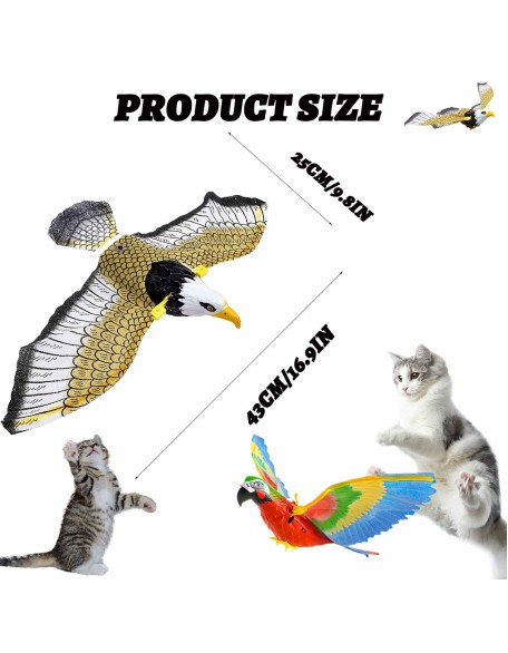 Flying Bird Cat Toy, Simulation Bird Interactive Cat Toy for Indoor Cats