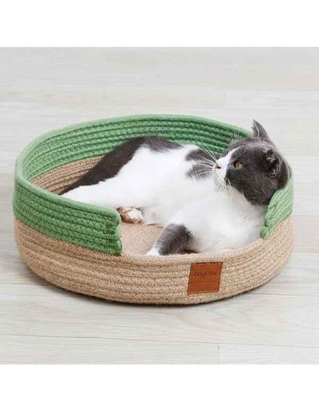 Cotton Braided Two Color Cat Bed