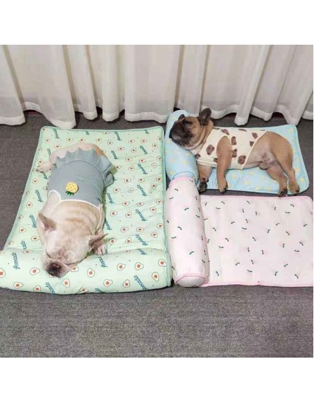 Dog Cooling Mat Breathable Bed With Pillow