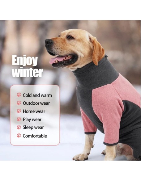 Dog Fleece Jacket Warm Winter Dog Coat Turtleneck Pullover