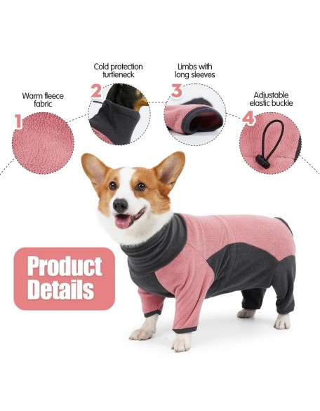 Dog Fleece Jacket Warm Winter Dog Coat Turtleneck Pullover