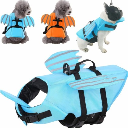 Dog Life Jacket Dog Flotation Lifesaver Preserver Swimsuit with Handle