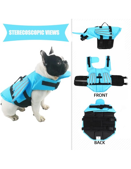 Dog Life Jacket Dog Flotation Lifesaver Preserver Swimsuit with Handle