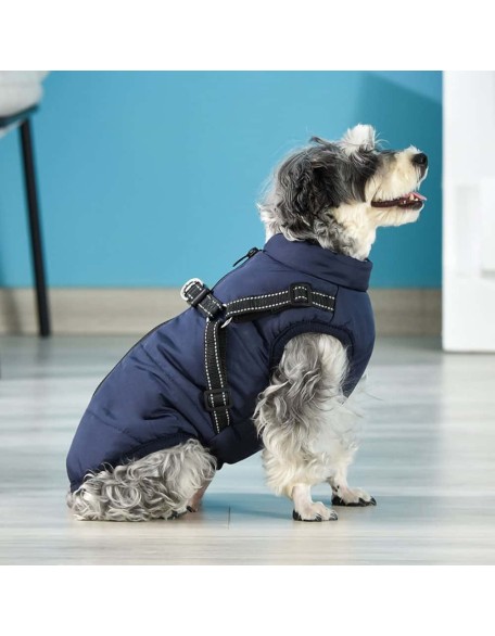 Dog Winter Jacket Coat With Harness, Waterproof Dog Winter Coat