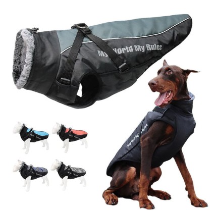 Waterproof Dog Jacket Harness for Cold Weather