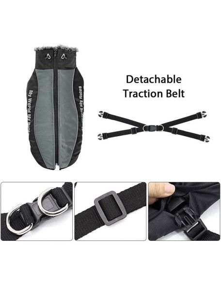 Waterproof Dog Jacket Harness for Cold Weather