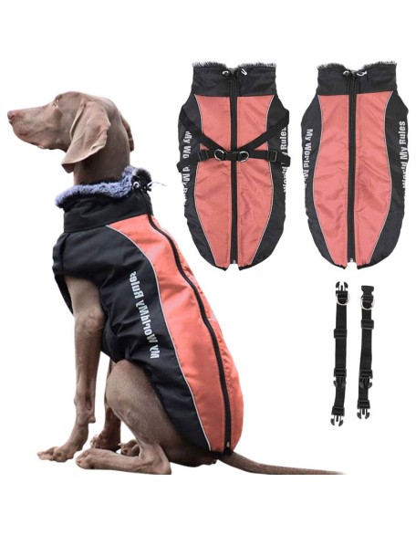 Waterproof Dog Jacket Harness for Cold Weather